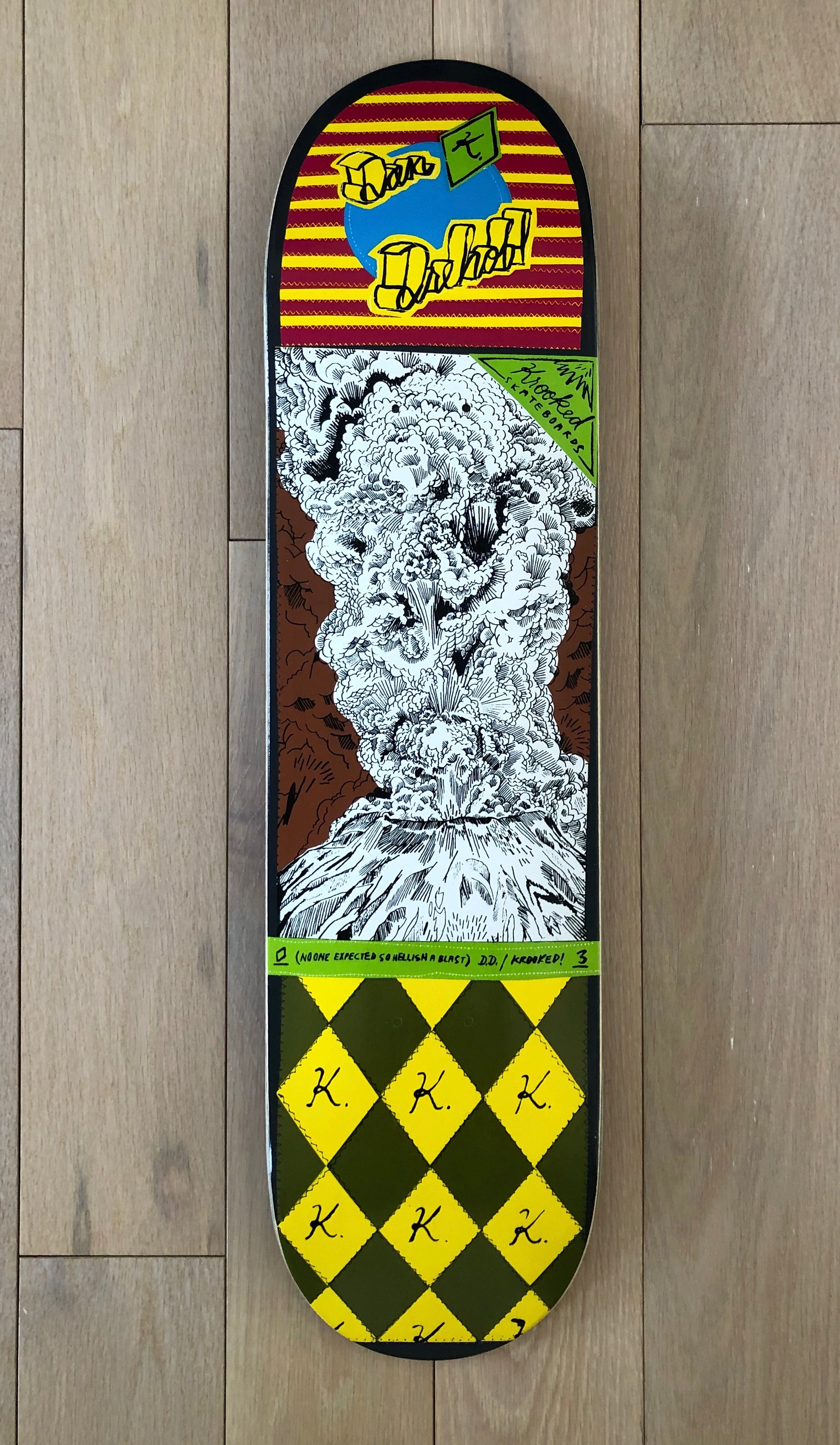 Mark Gonzales x Krooked Skateboards "Dan Drehobl Volcano", 2003
